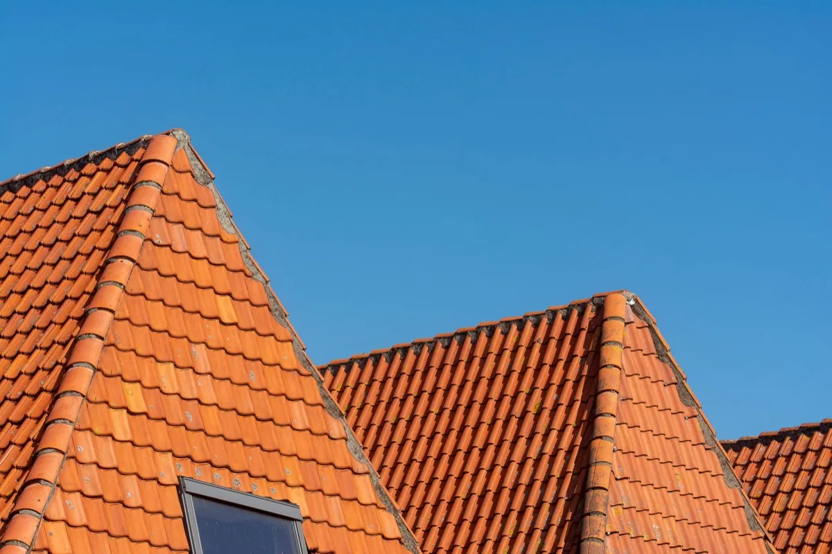 Clay barrel tile rooflines on homes in Ogden, UT